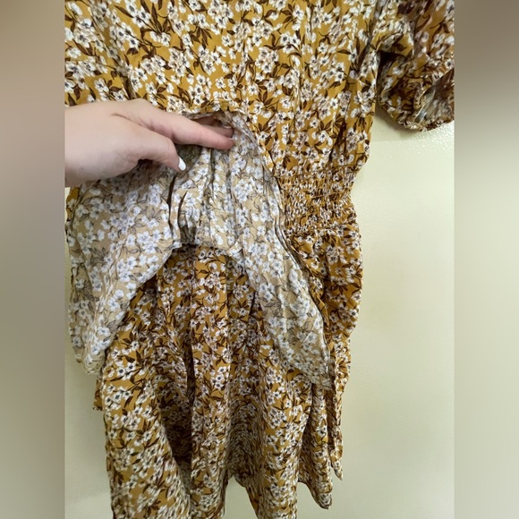 Wild Fable Dress Size M Midi Boho Puff Sleeve Ruffle Mini Open Back - Picture 3 of 11